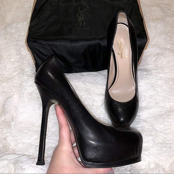 YSL Tribute Two Black Stiletto Heels - Picture 4 of 16